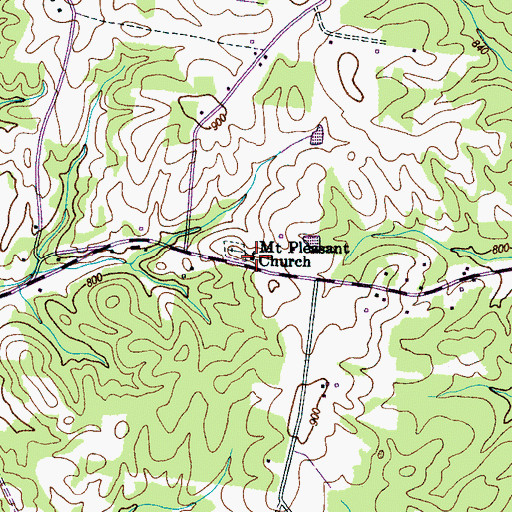 Topographic Map of Mount Pleasant Church, TN