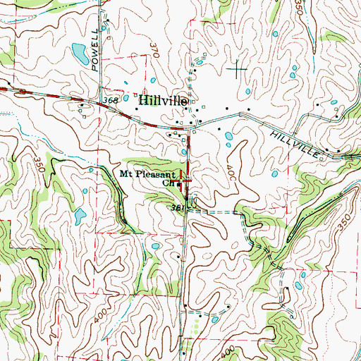 Topographic Map of Mount Pleasant Church, TN