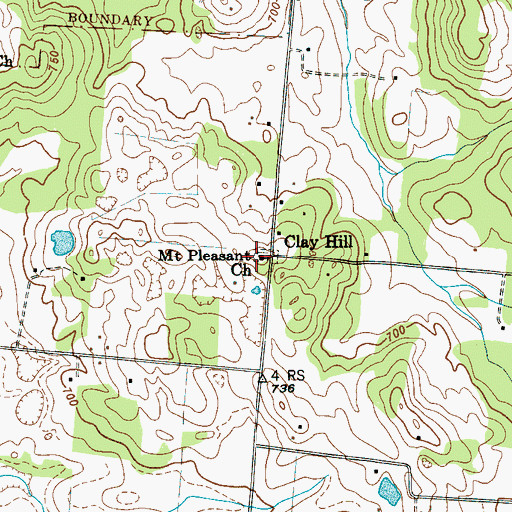 Topographic Map of Mount Pleasant Church, TN