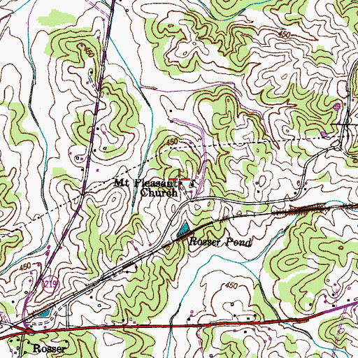 Topographic Map of Mount Pleasant Church, TN