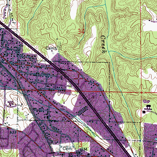Topographic Map of Simmons Airport (historical), AL
