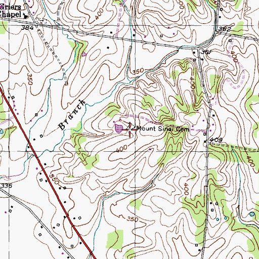 Topographic Map of Mount Sinai Cemetery, TN