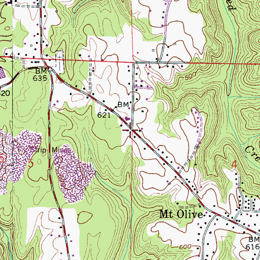 Topographic Map of Roto Wing Inc Airport, AL