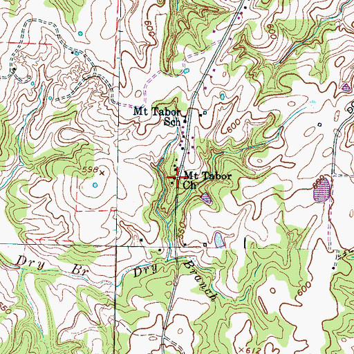Topographic Map of Mount Tabor Church, TN