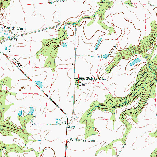 Topographic Map of Mount Tabor Churchs, TN