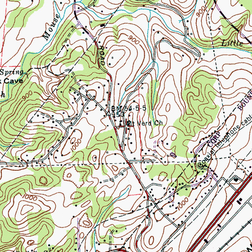 Topographic Map of Mount Verd Church, TN