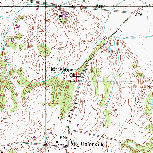 Topographic Map of Mount Vernon Church, TN