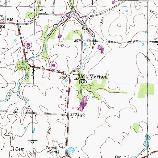 Topographic Map of Mount Vernon Church, TN
