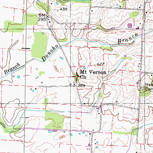Topographic Map of Mount Vernon Church, TN
