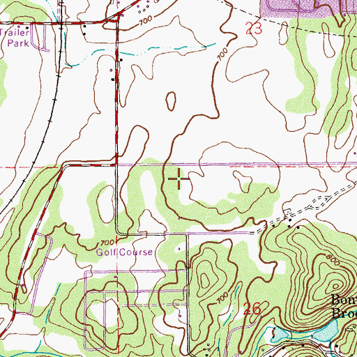 Topographic Map of Jacksonville Municipal Airport (historical), AL