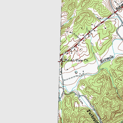 Topographic Map of Mount View Church, TN