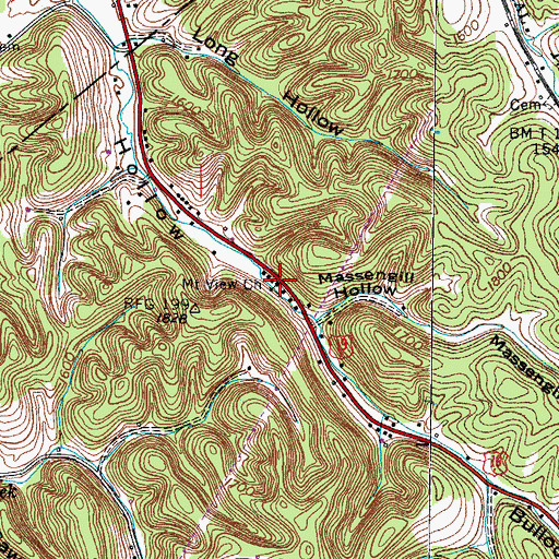 Topographic Map of Mount View Church, TN