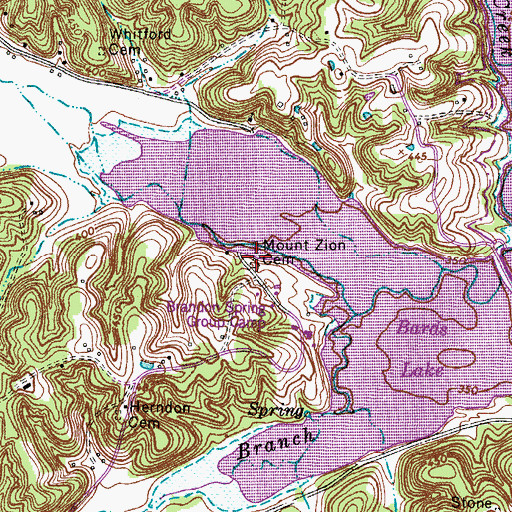 Topographic Map of Mount Zion Cemetery, TN