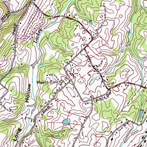 Topographic Map of Mount Zion Church, TN