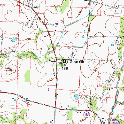 Topographic Map of Mount Zion Church, TN