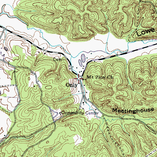 Topographic Map of Mount Zion Church, TN