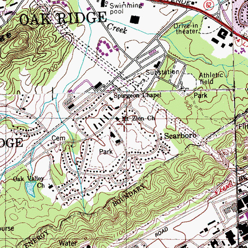 Topographic Map of Mount Zion Baptist Church, TN