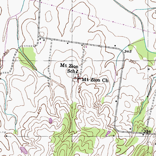 Topographic Map of Mount Zion Church, TN
