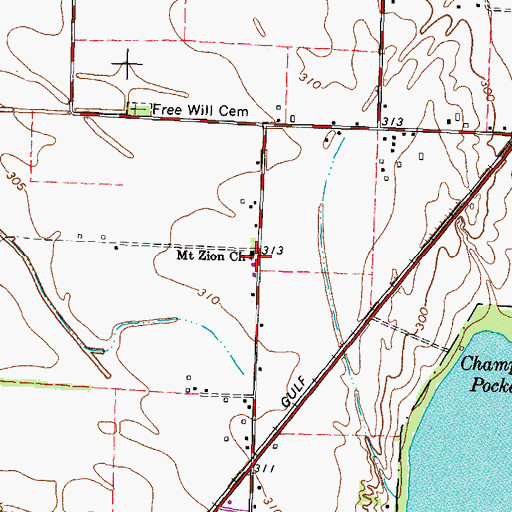 Topographic Map of Mount Zion Church, TN