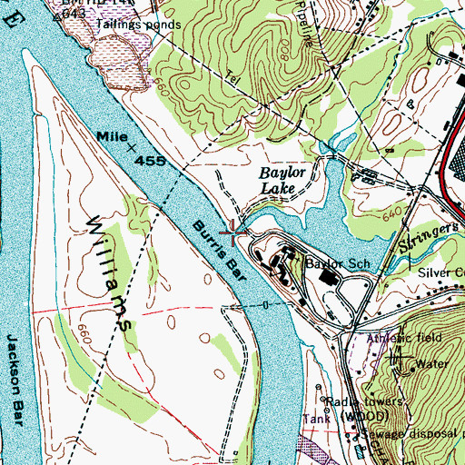 Topographic Map of Mountain Creek, TN