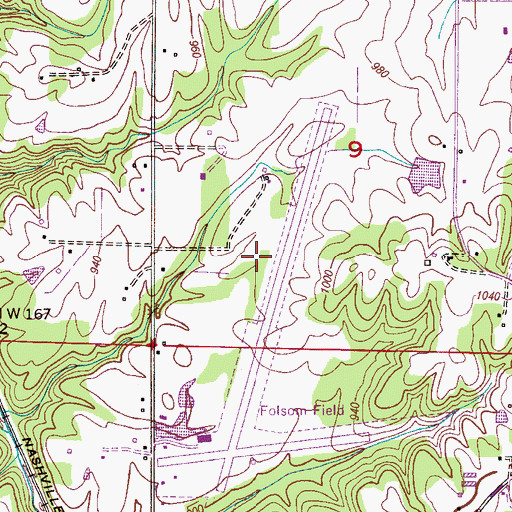 Topographic Map of Cullman Regional Airport-Folsom Field, AL