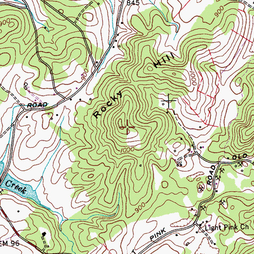 Topographic Map of Mountain Hill, TN