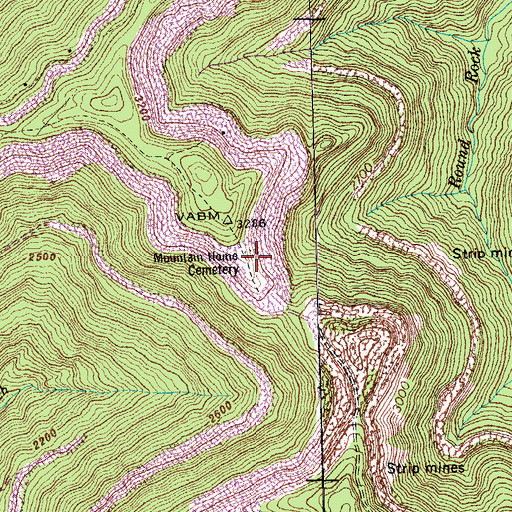 Topographic Map of Mountain Home Cemetery, TN