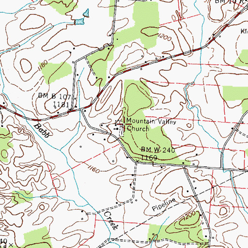 Topographic Map of Mountain Valley Church, TN