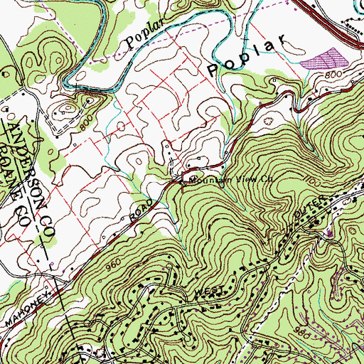 Topographic Map of New Mountain View Baptist Church, TN