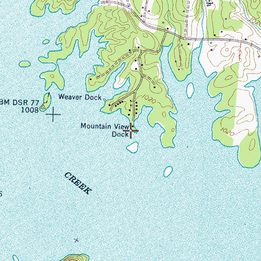 Topographic Map of Mountain View Dock, TN