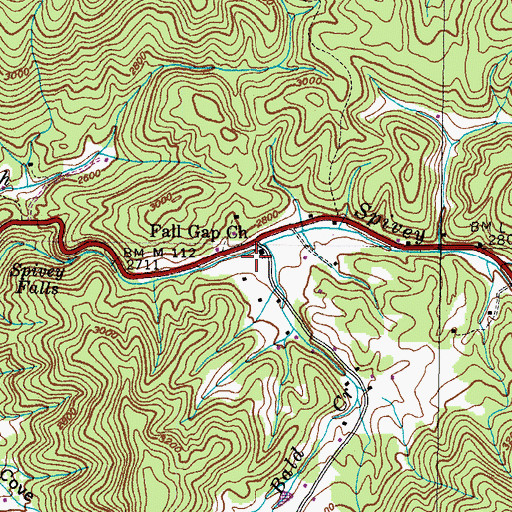 Topographic Map of Mountaindale School, TN