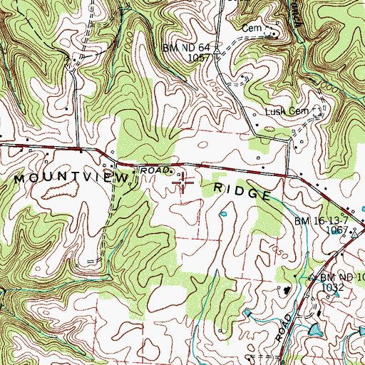 Topographic Map of Mountview Ridge, TN