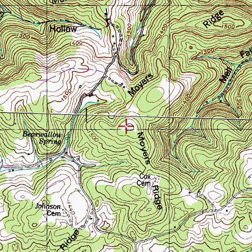 Topographic Map of Moyers Ridge, TN