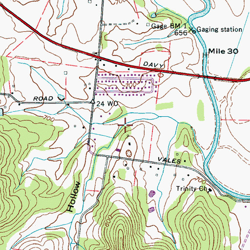 Topographic Map of Muck Hollow, TN