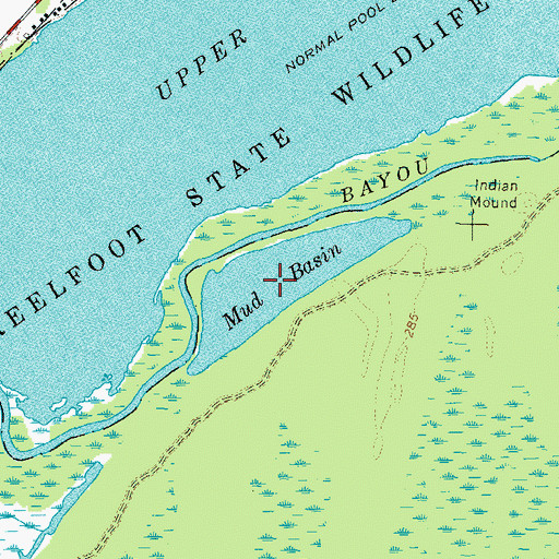 Topographic Map of Mud Basin, TN