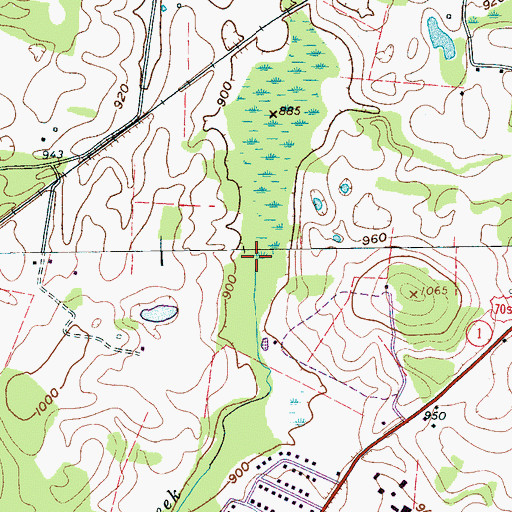 Topographic Map of Mud Creek, TN