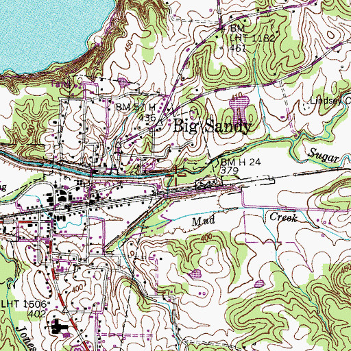 Topographic Map of Mud Creek, TN