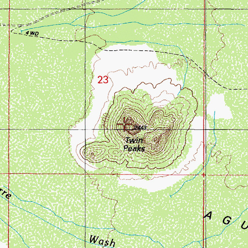 Topographic Map of Twin Peaks, AZ