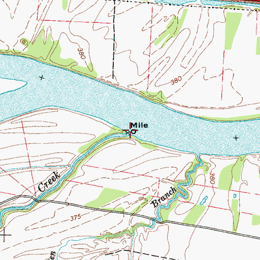 Topographic Map of Mud Creek, TN