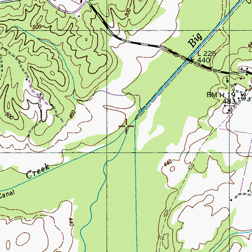 Topographic Map of Mud Creek, TN