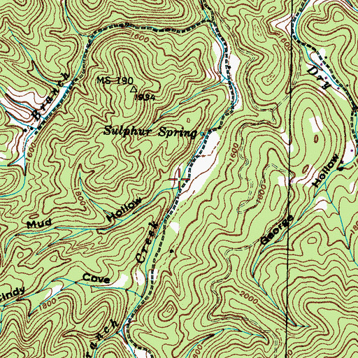 Topographic Map of Mud Hollow, TN