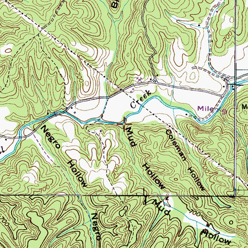 Topographic Map of Mud Hollow, TN