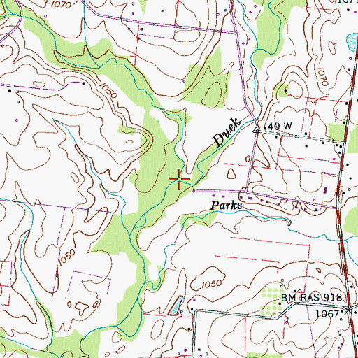 Topographic Map of Muddy Branch, TN