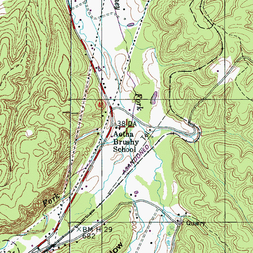 Topographic Map of Muddy Branch, TN