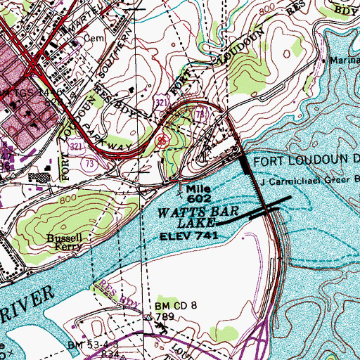 Topographic Map of Muddy Creek, TN