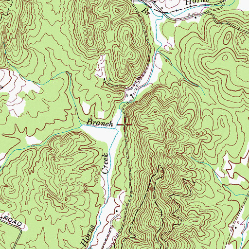 Topographic Map of Muddy Ford Branch, TN
