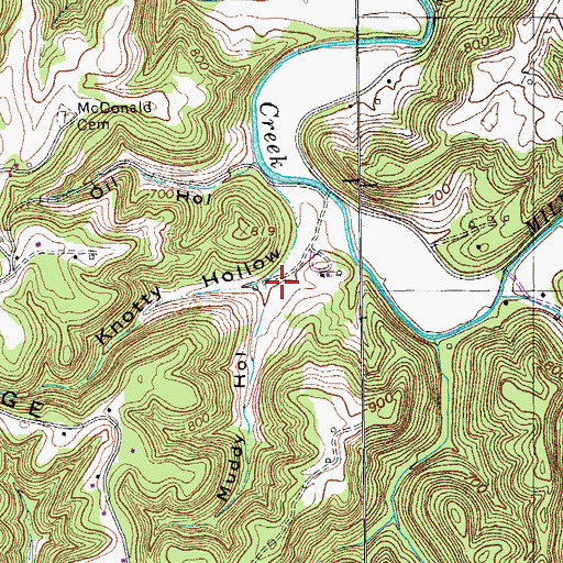 Topographic Map of Muddy Hollow, TN