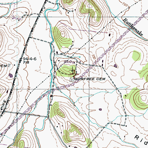 Topographic Map of Murfree Cemetery, TN