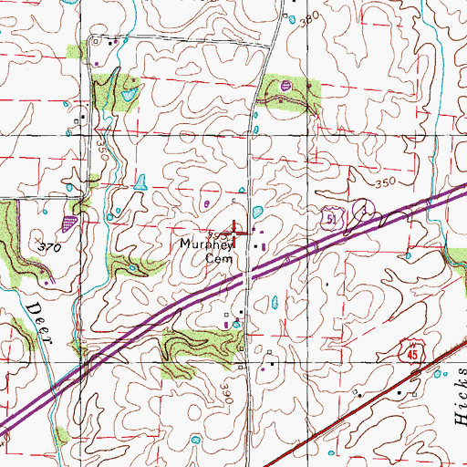 Topographic Map of Murphey Cemetery, TN