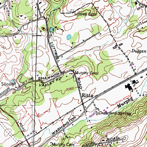 Topographic Map of Murphy Cemetery, TN